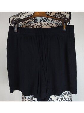 SKIMS Soft Lounge Ribbed Shorts Small Black Onyx Elastic Waist Drawstring